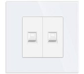 Conector red 2x rj45 cat 6 koob frontal cristal blanco
