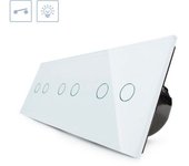 Interruptor táctil 6 botones frontal blanco