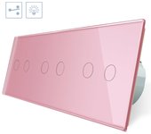 Conmutador táctil 6 botones frontal rosa