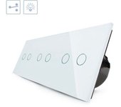 Conmutador táctil 6 botones frontal blanco