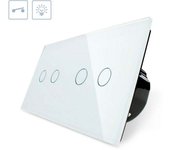 Interruptor táctil 4 botones frontal blanco