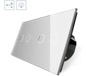 Conmutador táctil 4 botones frontal gris