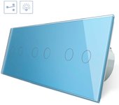 Conmutador táctil 6 botones frontal azul