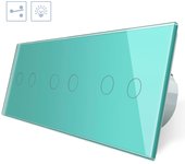 Conmutador táctil 6 botones frontal verde