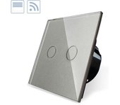 Control de persianas táctil + remoto frontal gris