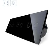 Conmutador táctil 6 botones frontal negro