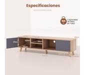 Costway Soporte para TV hasta 65” Mueble TV de Estilo Rústico Moderno con Estante Abierto Mesa Consola de TV con 3 Agujeros para Gestión de Cables