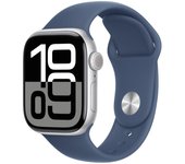 Apple Watch Series 10 GPS + Cellular 42mm Caja Aluminio Plata con Correa Deportiva Azul Denim M/L