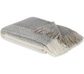 Maisons du Monde Manta con flecos y motivos de rayas color crudo y gris 160 x 210