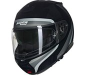 Nolan N100-6 Assoluto N-Com Casco - Negro Blanco Plata (S)