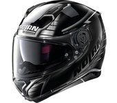 Nolan N87 Aulicus N-Com Casco - Negro Plata (XS)