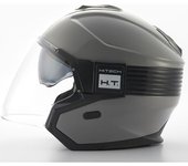 Blauer Hacker BTR Casco de jet - Negro Gris (M)