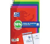 Oxford Cuadernos A4,Tapa Extradura, Pizarra Write&Erase, 80 Hojas, Cuadrícula 4x4, Pack 4+1, Surtido colores vivos