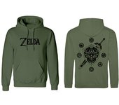 The Legend of Zelda Sudadera con Capucha Unisex Logo and Shield Verde