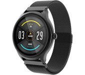 FOREVER SB-340 - Reloj Inteligente Deportivo con Bluetooth, para Hombre y Mujer, rastreador de Fitness, Impermeable, Compatible con Android e iOS, Color Negro, Negro