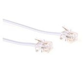 Intronics RJ11 - RJ11 cable, White 2.0m - Cable para teléfonos fijos (White 2.0m, RJ11, RJ11) Color blanco