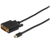 Microconnect MDPDVI1B adaptador de cable de vídeo 1 m Mini DisplayPort DVI-D Negro