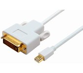 Microconnect MDPDVI2 adaptador de cable de vídeo 2 m DVI-D mini DisplayPort Blanco
