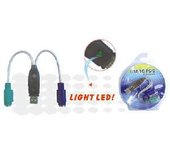 Microconnect USBA2PS2 cable ps/2 0,3 m 2x 6-p Mini-DIN USB A Gris