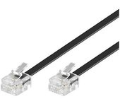 Microconnect RJ11 6P/4C, 2m Cable telefónico Negro - Cable para teléfonos fijos (2m, 2 m, RJ-11, RJ-11, Negro, Male Connector/Male Connector)