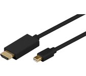 Microconnect MDPHDMI3B adaptador de cable de vídeo 3 m Mini DisplayPort HDMI tipo A (Estándar) Negro