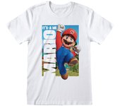 SUPER MARIO It's A Me - Camiseta de Manga Corta para Hombre, Color Blanco M 100% algodón Regular/Corte estándar