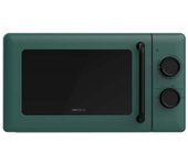 Cecotec Microondas Mecánico de 20L Proclean 3010 Green. 700 W, 6 Niveles de Potencia, Modo Descongelación, Señal de Fin de Cocción, Lámpara Interior, Temporizador hasta 30mins, Diseño en Verde
