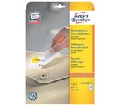 Paquete 25 hojas etiquetas despegables ecológicas, certificadas fsc-impresoras láser-99,1x42,3 mm avery l4743rev-25