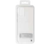 Funda móvil - Samsung Clear Standing EF-JA725CTEGWW, Para Galaxy A72, Con pestaña para apoyo, Transparente