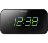 Radio despertador - Phliips TAR3306/12, Sintonización digital FM, Alarma dual, Temporizador, Negro