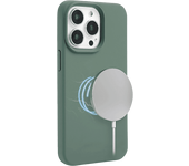Funda móvil - ISY ISC-2421 MagISY, Para Apple iPhone 13 Pro Max, Trasera, Silicona, Verde