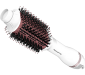 Moldeador - Rowenta Volumizer CF6135F0, 3D Volume Booster, Recubrimiento cerámico, Cabezal Ovalado XL, 4 salidas iónicas, Blanco y rosa