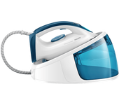 Centro de planchado- Philips GC6722/20, 2400 W, 300 g/min, 5.2 bar, Suela cerámica, Azul y blanco