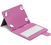 Funda con teclado - Maillon Universal Urban Keyboard USB Tipo C, Tablets hasta 10.2", Rosa