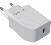 Cargador móvil - Muvit MCACC0014, USB-C, 30W, Carga rápida, Blanco