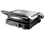 Grill - KOENIC KCG 2020, 2000 W, Termostato regulable, Apagado automático, Antiadherente, Placas extraíbles, Negro/Plata