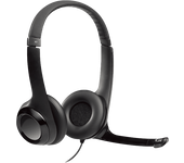 Auriculares - Logitech USB Headset H390, De diadema, Con cable, Para PC, Micrófono, Control multimedia, Cancelación de ruido, Negro