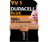 Pilas - Duracell Plus 9V, 1 Unidad, Negro