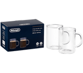 Taza - De'Longhi Americano Cold Brew DLSC320, 0.25 l, Pack 2 tazas, Vidrio, Transparente