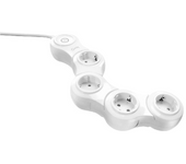 Regleta - Quirky Pivot Power Pop PPVPPWHEU, 4 enchufes, 240 V, Forma serpiente, Blanco