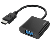 Adaptador de VGA a HDMI - Hama 00200343, Full HD, HDMI, VGA, Negro