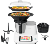REACONDICIONADO Seminuevo Muy bueno Robot de cocina - Moulinex Click &Cook HF5061, 1400 W, 3.6 l, 32 Funciones, 10 Programas, Báscula, Blanco