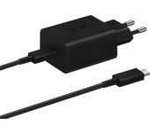 Cargador móvil - Samsung EP-T1510XBEGEU, Cable USB-C, 1 m, 15W, Carga rápida, Negro