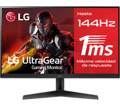 REACONDICIONADO Seminuevo Muy bueno Monitor gaming - LG 24GN60R-B, 23,8", Full-HD, 1 ms, 144Hz, HDMI x1 , Display Port x1, Negro