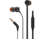 Auriculares de botón - JBL T110, De botón, Con cable, Micrófono, Pure Bass JBL, Negro