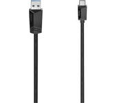 Cable USB a USB-C - Hama 7200651, Para PC / portátil, Tipo C, 0.75 m, 3.2 gen.1, Negro