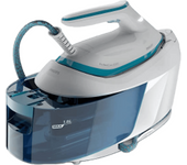 REACONDICIONADO Seminuevo Muy bueno Centro de planchado - Philips PSG6022/20, 2400 W, Depósito 1,8 L, 6.5 bares, SteamGlide Plus, Blanco/Azul