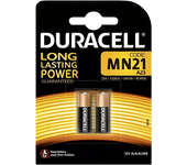 Pilas - Duracell MN21, Alcalinas, 12 V, 2 Unidades (A23 / 23A V23GA LRV08), Negro
