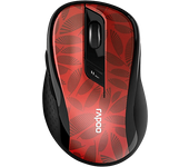 Ratón inalámbrico - Rapoo M500 Silent, Inalámbrico, Bluetooth, 1600 PPP, Rojo y Negro