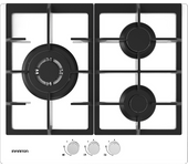 Placa de gas - Infiniton GG-332, 3 zonas, Gas Butano, 60 cm ancho, Inox